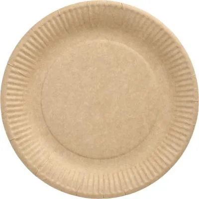 Immagine prodotto di 500 piatti Papstar, cartone puro rotondo Ø 23 cm marrone 88361