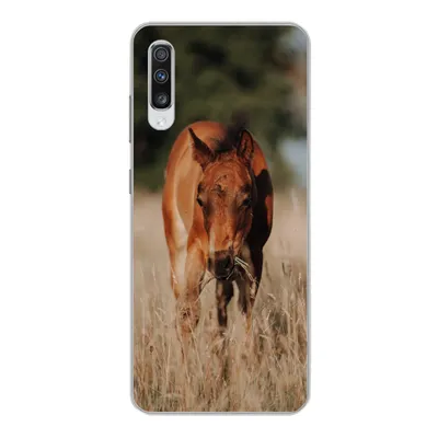 Produktbild von MuchoWow® Handyhülle Schutzhülle Hülle für Samsung Galaxy A70 Pferd - Sonne - Landschaft Silikon Softcase Handy Hülle - Schutzhaube