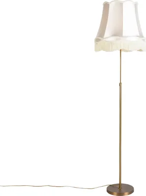Zdjęcie produktu dla Lampa stojąca brązowa z abażurem Granny kremowym 45 cm regulowana - Parte