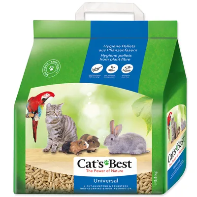Zdjęcie produktu dla CAT’S BEST Universal, 10 l, Granulat, Chincilla, Fretka, Świnka morska, Chomik, Królik, 5,5 kg, Papierowa torba