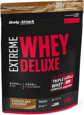 Produktbild von Body Attack Extreme Whey Deluxe 900g Chocolate Coconut