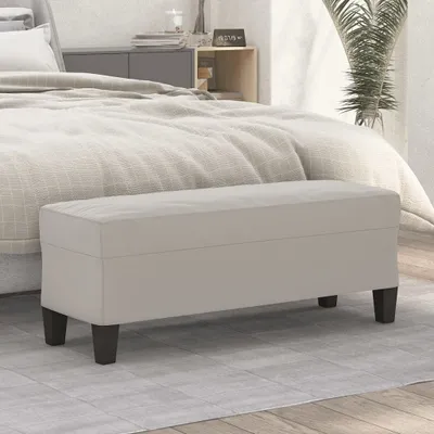 Produktbild von Sitzbank Hellgrau 100x35x41 cm Mikrofasergewebe , Sitztruhen Design 2024