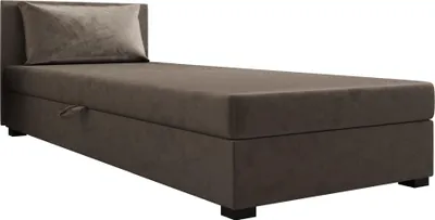Obrázok produktu pre Pilloline box spring posteľ ILIA 90x195 kompletný set s matracom Bonell, čalúnená posteľ so zásuvkami - tmavohnedá, MONOLITH 15