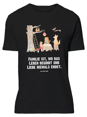 Produktbild von Mr. & Mrs. Panda Größe M T-Shirt Waldtiere Picknick - Schwarz - Geschenk, Shirt, Eichhörnchen, Wald, Igel, Herren, mit Spruch, Maus, Hase, Lustige Sprüche, Fuchs, Tshirt