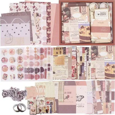 Produktbild von Famanu Scrapbook Kit A6 Notizbuch & DIY Journaling Zubehör - Braun
