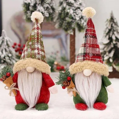 Produktbild von Weihnachtswichtel Figuren Groß Set mit 2 Stück Plüsch