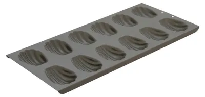 Imagen del producto de Molde para madeleines, 12 cavidades, dimensiones: 405 x 195 x 19 mm, cada cavidad: 77 x 52 mm