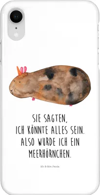 Produktbild von Mr. & Mrs. Panda Iphone XR Handyhülle Einhorn Meerschweinchen - Weiß - Geschenk, Unicorn, Einhörner, Meerschwein, Meerhörnchen, Premium Kunststoff, Handy Case