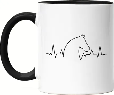Produktbild von Pferd Tasse Schwarz Pferdehufe Pferdeliebhaber Pferde Pferdeflüsterer Reiten Pony Hobbie Liebe Freiheit Leben