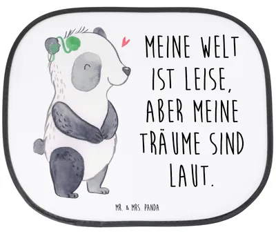 Produktbild von Mr. & Mrs. Panda Sonnenschutz Fürs Auto Panda Gehörlos - Weiß - Geschenk, Sonnenblende, für, Cochlea Implantat, Seitenscheibe, Ertaubt, Hitzeschutz, autofenster