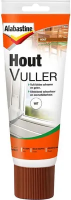 Produktbild von Alabastine Houtvuller, Wit, 0,33 kg, 5 °C, 3 h, Maximale laagdikte: 1 cm. Maximale diepte: 2 cm., Spachtel