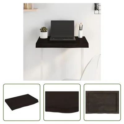 Produktbild von The Living Store Tischplatte Dunkelbraun 60x40x(2-6)cm Massivholz Eiche