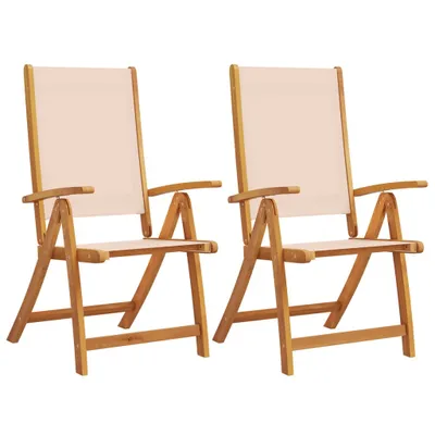 Produktbild von Gartenstühle 2 Stk. Klappbar Massivholz Akazie und Textilene