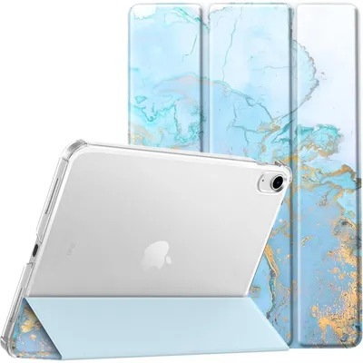 Productafbeelding van Beschermhoes voor iPad 11e generatie / 10e generatie, 10,9 inch, ultradun, blauw marmerdesign, met standaardfunctie