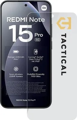 Produktbild von Tactical Glass Shield 5D für Redmi Note 15 Pro 5G black