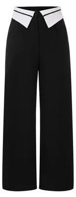 Produktbild von Weit geschnittene Damenhose mit umklappbarem Bund und Seitentaschen.