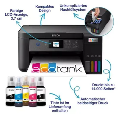 Produktbild von Epson EcoTank ET-2815 Multifunktionsdrucker Schwarz, C11CJ63407