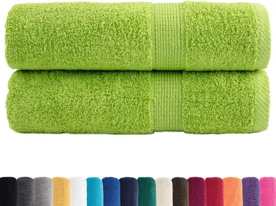 Produktbild von vidaXL Premium-Duschtücher SOLUND 2 Stk. Apfelgrün 70x140 cm 600 g/m²