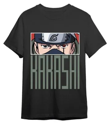 Obrázek produktu pro Tričko Naruto, motiv Kakashi, oči, černá barva, velikost XL