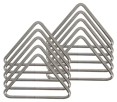 Produktbild von 10 Metall Dreiecke Triangeln silbern Ring für Gurtband Gürtel Taschen und mehr
