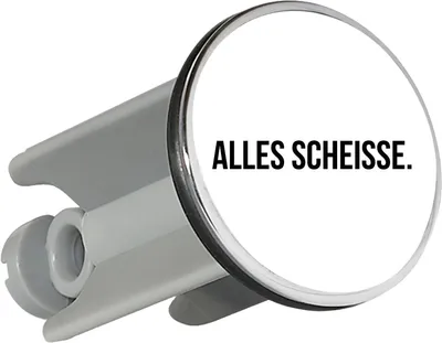 Produktbild von Huuraa Waschbeckenstöpsel Alles Scheisse Schriftzug 4cm höhenverstellbar Abflussstopfen Geschenkidee