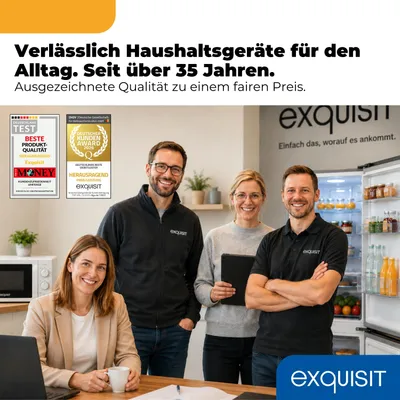 Produktbild von Exquisit Waschmaschine 6 kg | schmal 42 cm | Energieklasse A | 1000 U/Min | 16 Programme | WA6110-021A weiss | Weiß