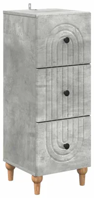 Image de Armoire à tiroirs Gris béton 33 x 34,5 x 90 cm