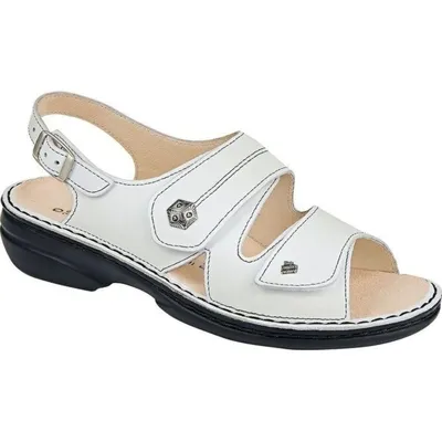 Produktbild von Bequeme Sandalette Finn Comfort Milos, Damen, Weiß, Leder, NEU - Damenschuhe Sandale bequem / lose Einlage, Weiß