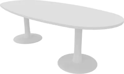 Produktbild von Quadrifoglio Konferenztisch Idea+ weiß oval, Säulenfuß weiß, 240,0 x 110,0 x 74,0 cm