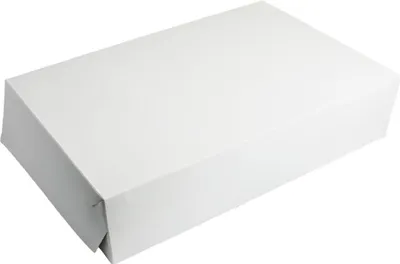 Produktbild von 50 Tortenkarton PAP 45 × 30 × 10 cm weiß Kuchenkarton Rouladenkarton