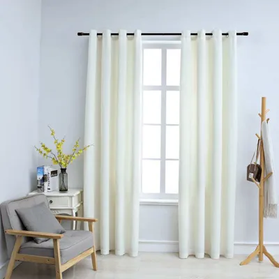 Produktbild von "2026 Promotion" Verdunkelungsvorhänge mit Ösen 2 Stk. - Hohe Qualität - Samt Creme 140x175 cm - Gardinen & Vorhänge CC245