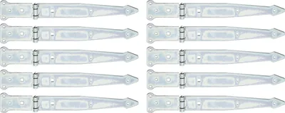 Produktbild von Alberts 845568 Werfgehänge, mit vernietetem Stift, galvanisch verzinkt, dickschichtpassiviert, Band 300 x 45 mm, Scharnier 101 x 63 mm, 10er Set