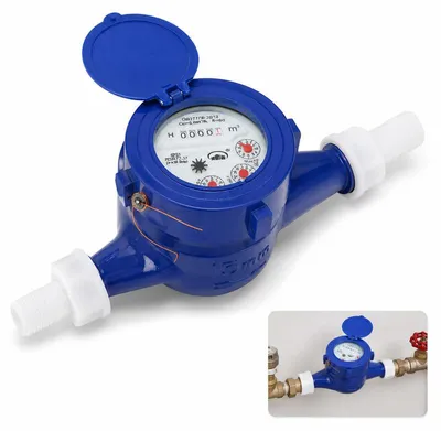 Produktbild von Kunststoff Wasserzähler für Garten und Haushalt, Kaltwasserzähler mit präzisem Durchflussmesser