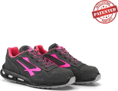 Image de U-Power Red Lion Candy, chaussures de sécurité unisexes, baskets en cuir légères, flexibles, anti-crevaison, avec insert Infinergy, avec embouts en aluminium - Grey & Pink 36