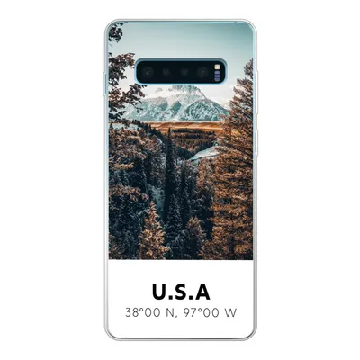 Produktbild von MuchoWow® Handyhülle Schutzhülle Hülle für Samsung Galaxy S10 Plus Amerika - Berge - Bäume Silikon Softcase Handy Hülle - Schutzhülle