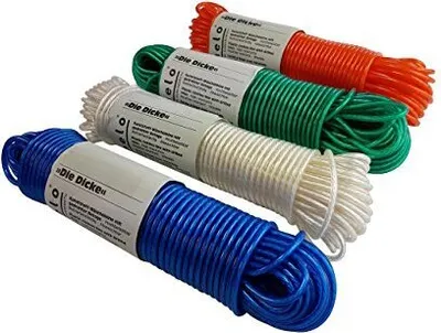 Produktbild von Kunststoff-Wäscheleine 4,5 mm, Länge 10m wetterbest., abwaschbar, farbl. sortiert