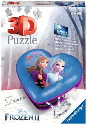 Obrázek produktu pro Ravensburger RAV 3D Puzzle Herzschatulle - Frozen 2| 11236, 54 kusů, 8 rok/roky