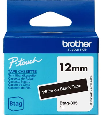 Produktbild von Brother BTAG-335 Etiketten erstellendes Band Weiss auf Schwarz