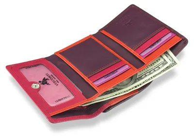 Obrázek produktu pro Visconti dámská kožená peněženka RFID hnědofialová 12x8 cm