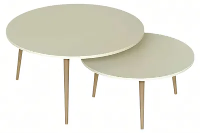 Obrázek produktu pro Dřevěné boční stolky v béžové barvě, elegantní styl