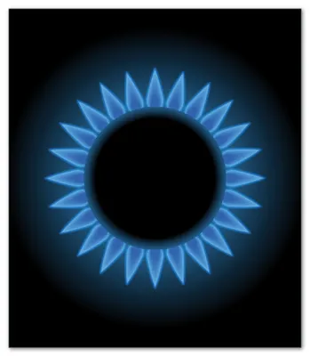 Produktbild von Wallario Herdabdeckplatte aus Glas, Größe 52 x 60 cm 1-teilig, Motiv Flamme Gasherd bei Nacht