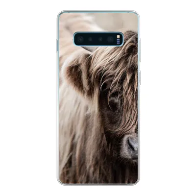 Produktbild von MuchoWow® Handyhülle Schutzhülle Hülle für Samsung Galaxy S10 Plus Schottischer Highlander - Kuh - Vlies Silikon Softcase Handy Hülle - Schutzhülle