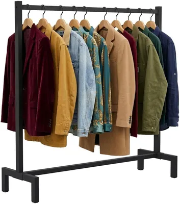 Produktbild von CLP Melva Garderobenständer Metall, Kleiderständer stabil im Industrial Look schwarz Größe 120x38x120