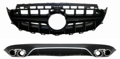 Image de Grille de diffuseur noire pour Mercedes E C238, A238 AMG Line 16+, E53 et E63 (look).