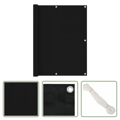 Produktbild von The Living Store Balkon-Sichtschutz Schwarz 120x500 cm Oxford-Gewebe