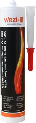Produktbild von 12x wezi-lit W-1200 Kleber Dichtungsmasse 310ml hitzebeständig 1200° feuerfest Ofenkitt
