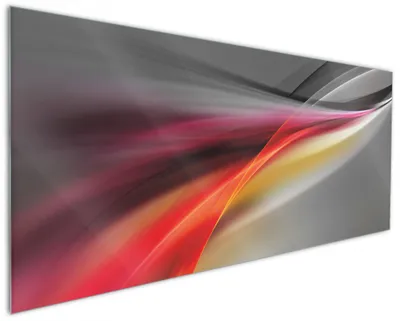 Produktbild von Wallario Küchenrückwand aus Glas, Größe: 125 x 50 cm, Motiv: Schwarz rot pink - Abstraktes Design | Spritzschutz | abwischbar | pflegeleicht | in