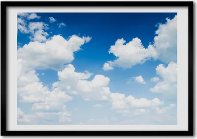 Produktbild von Bild - Bilderrahmen - 100 cm x 70 cm - MDF - Rahmen - Foto - Wandkunst Wolken im Himmel