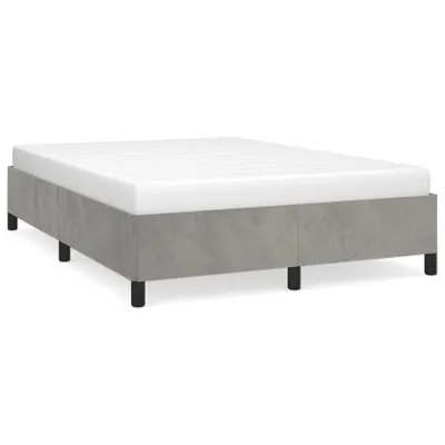 Produktbild von vidaXL Bettgestell ohne Matratze Hellgrau 140x200 cm Samt