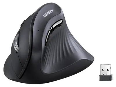 Obrázok produktu pre UGREEN MU008, vertikálna bezdrôtová myš, 2,4 GHz / Bluetooth 5.0, 4000 DPI, čierna